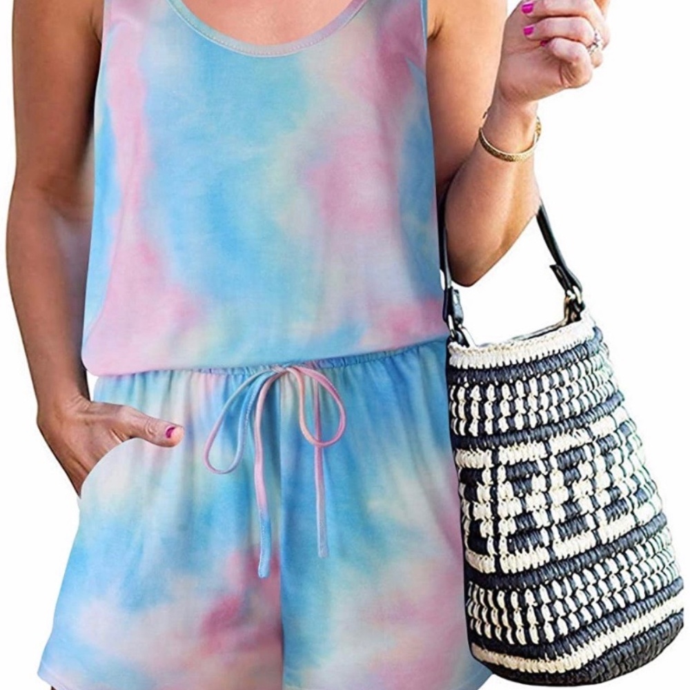 Woman's casual Summer Tie Dye Romper.